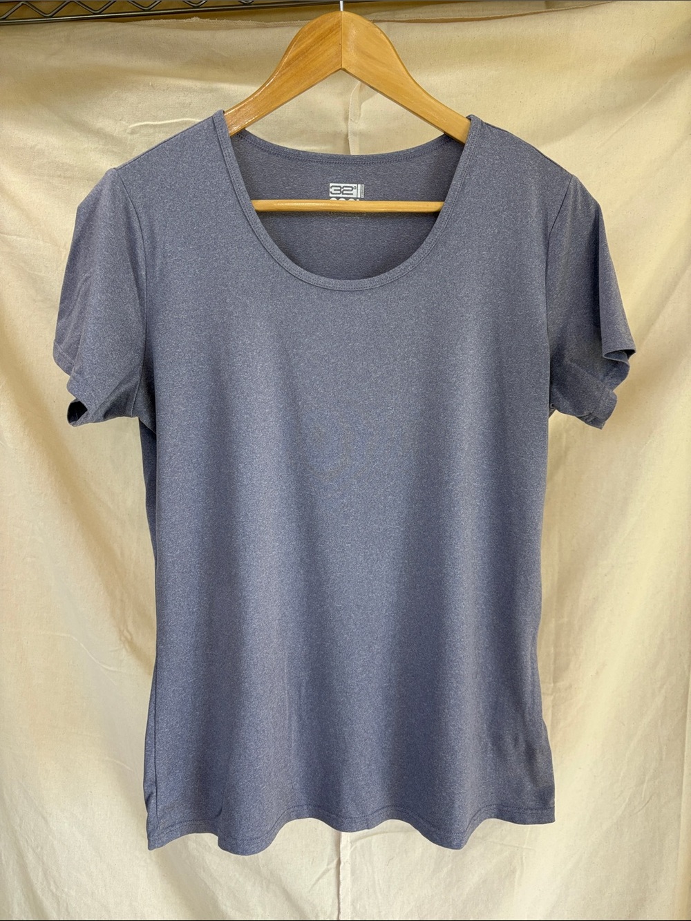 Basic Scoop Neck Short Sleeve Tee - Light Purple